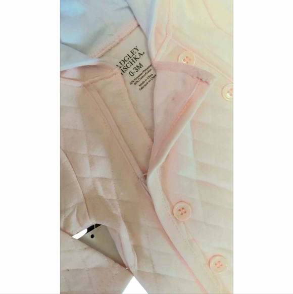 NWT Badgley Mischka Light Pink Quilted Kids Pram ~0-3M - Picture 2 of 3